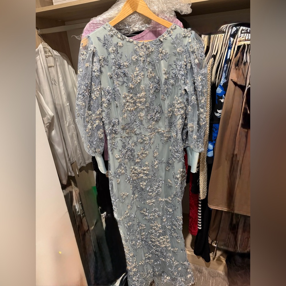 Embellished Light Blue Evening Gown